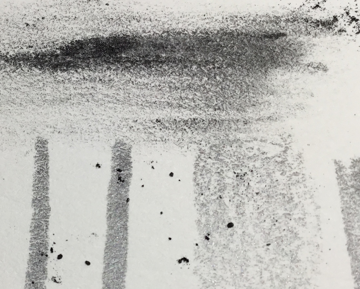 Pencil drawing with smeared graphite dust